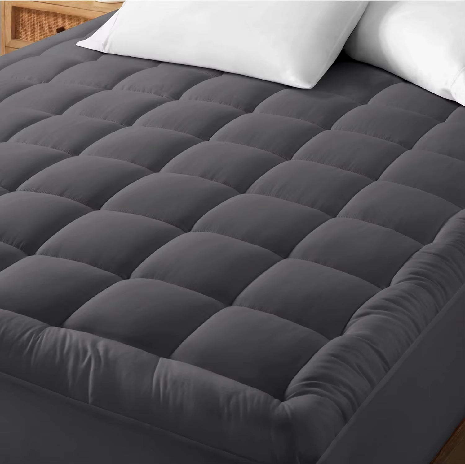 Soft Mattress Topper Plush Pillow Top for Mattress - Fitted Mattress Pad Cover, Cooling Breathable Air Flow, 8-21" Deep Pocket